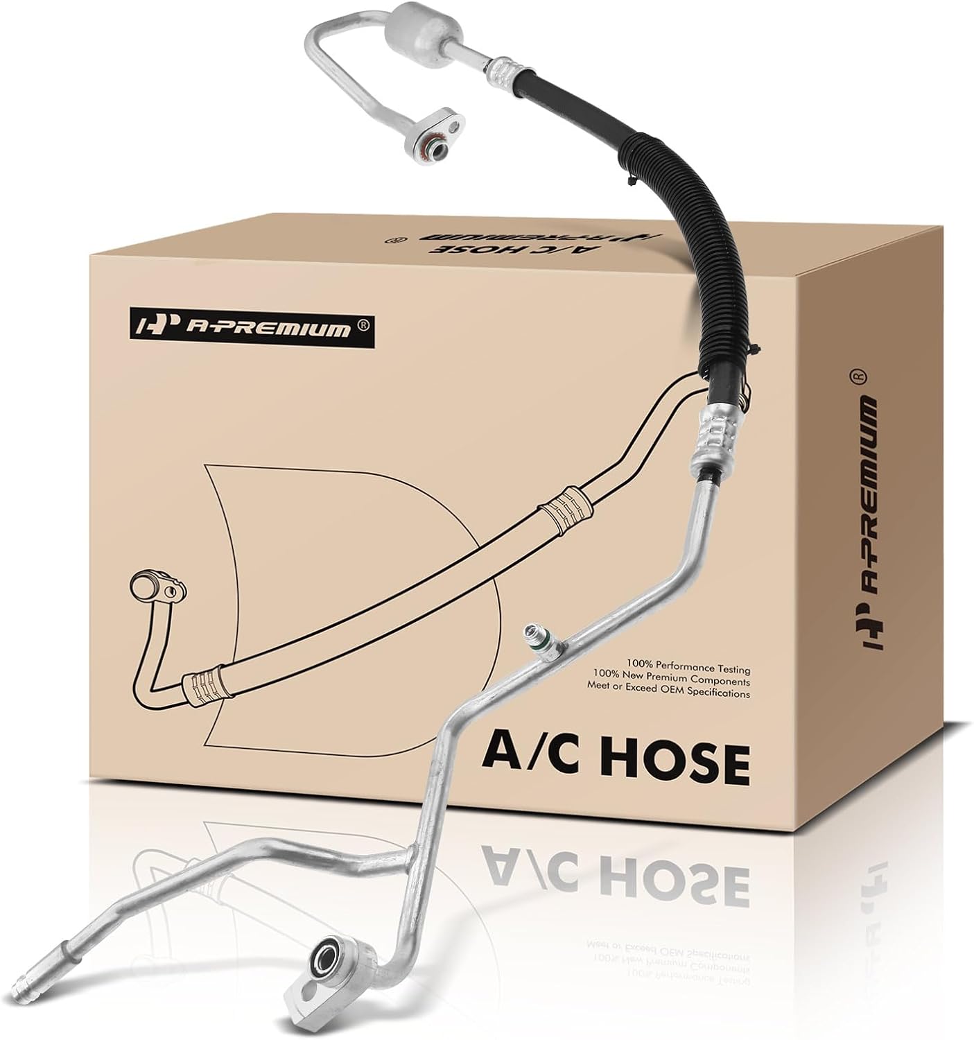 A-Premium A/C Discharge Line Hose Assembly Compatible with Ford Fusion 2013-2020, Police Responder Hybrid 2019-2020, SSV Plug-In Hybrid 2019-2020 & Lincoln MKZ 2013-2020, 2.0L, Compressor to Condenser