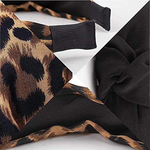 Kicosy 2Pcs Headbands For Women Leopard Headband Knotted Headband For Girls Fashion Wide Headband Non Slip Hairband Elastic Hair Accessories thumb #4