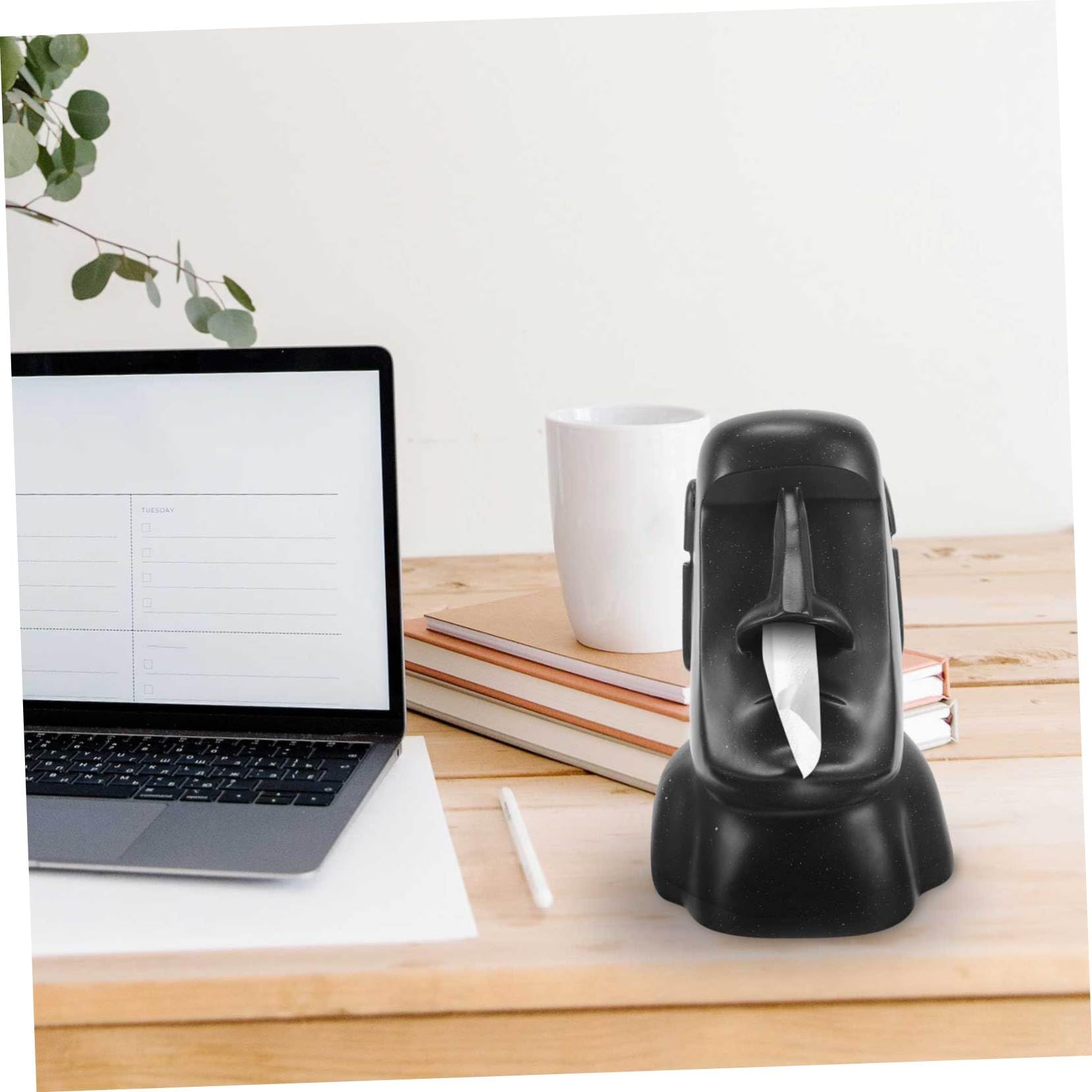 Moai Statue Taschentuchbox Kunstharz Kreativer Serviettenhalter Für Bad Schlafzimmer Küche