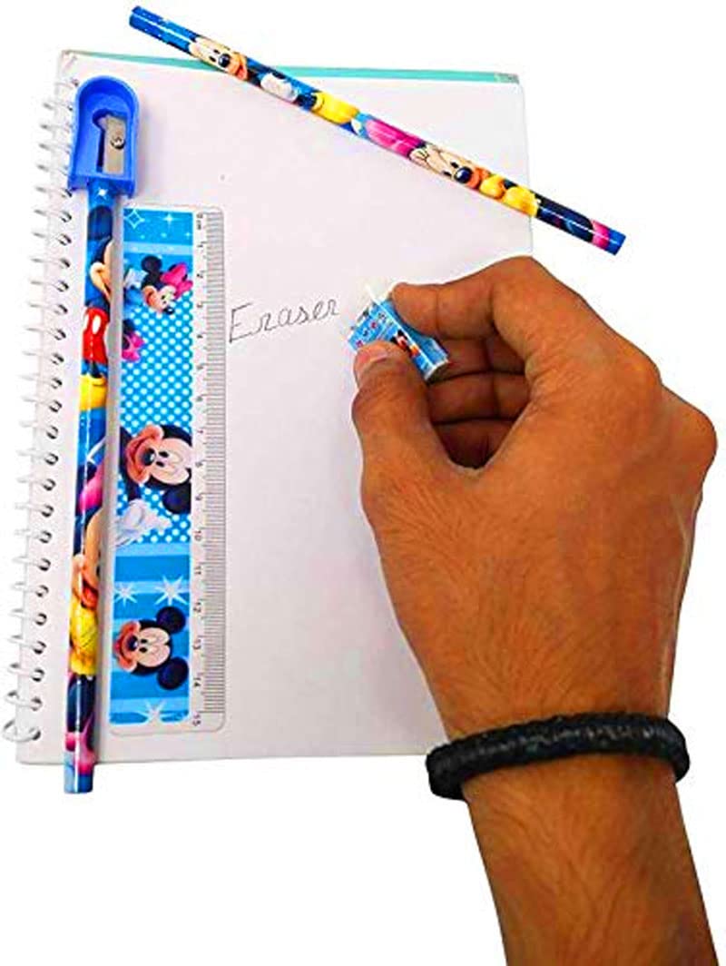 KOBBET® Stationery Gift Set for Kids for Small Gift Sets Mix Designer Set Box Included 2 Pencils, 1 Scale, 1 Eraser and 1 Sharpener Return Gift Set Rakhi Gift for Sisters Festivals Gift (2 PCS Set) 1