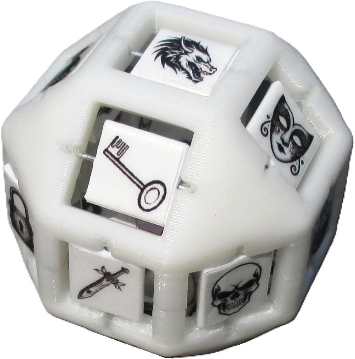 RPG Symbol Die - 54 Icon Adventure Die for DND & Tabletop Role Playing Games - Random Story, Magic, Loot & Encounter Generator - Innovative Dice with Unique Internal Mechanism, 54 Flipping Faces