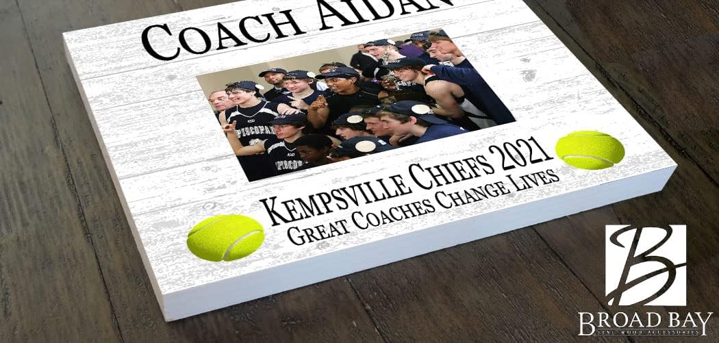 Tennis Coach Gift Plaque with Photo - UPLOAD Team Picture - Frame Alternative Personalized Appreciation Award For End Of Season Coaches Present 10in x 10in (Tennis)