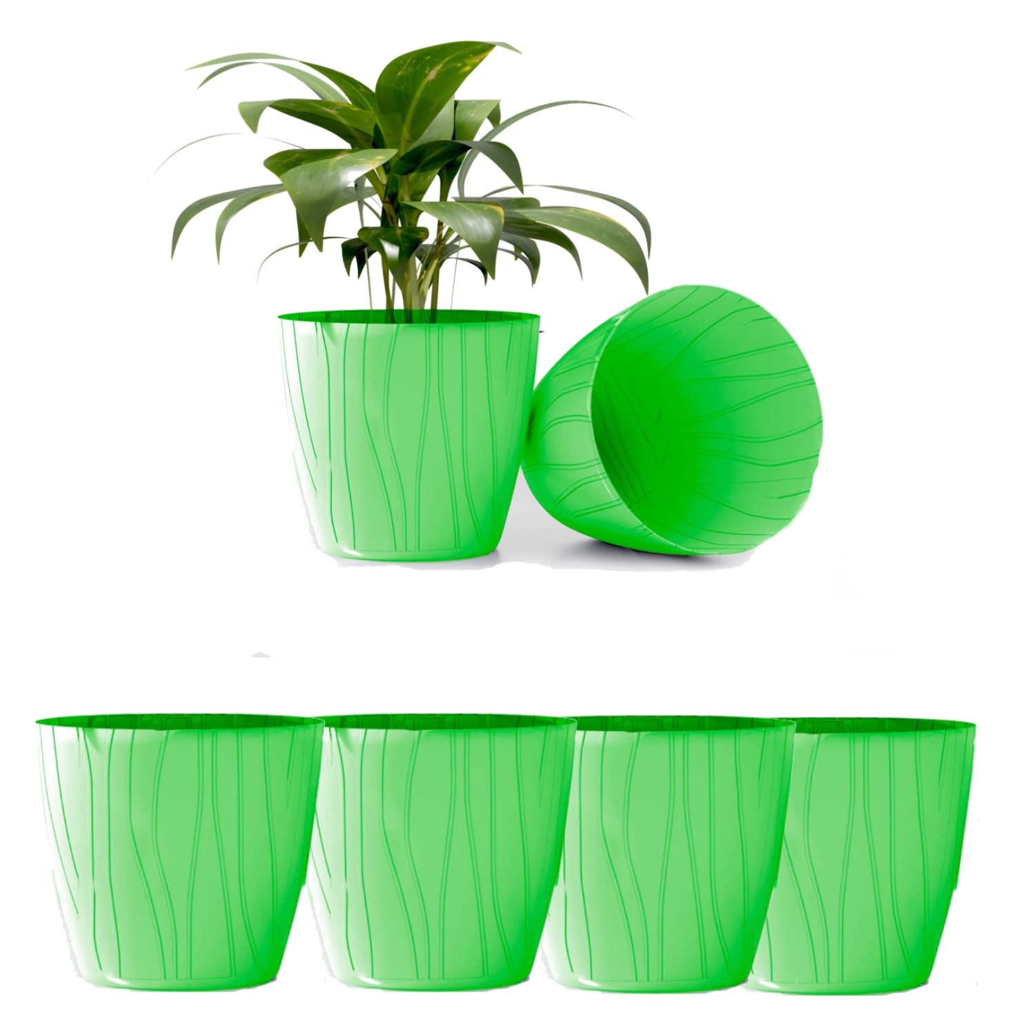 LAMPOC 5 inch Plant Pots for Plants Magic White Modern Indoor and Outdoor Plastic Planter Flower Pot (Set of 4, Black) (B0BYJZN4XX) Amazon Price History, Amazon Price Tracker