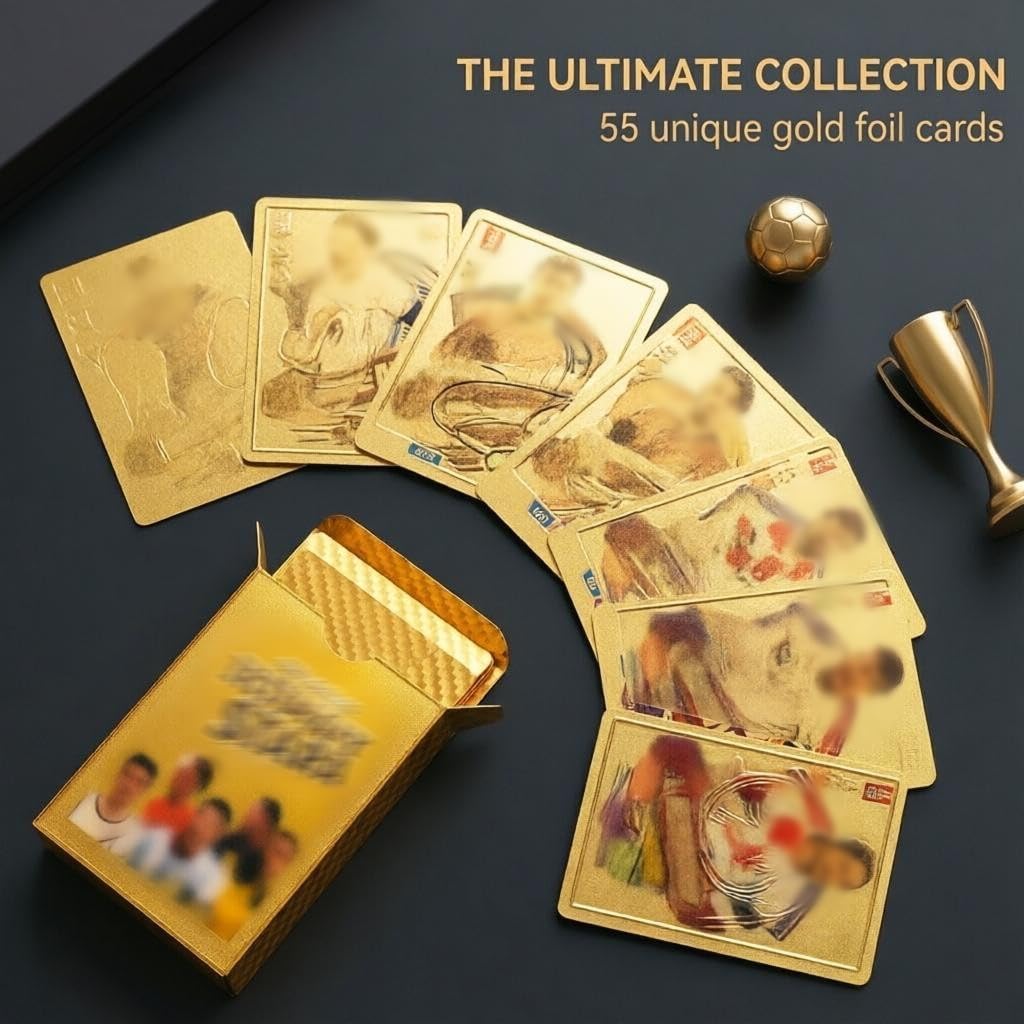55 Piezas Cartas Estrella de la Copa del Mundo, figuritas de futbolistas panini 2026, Cartas de fútbol de la Copa Mundial, Cartas coleccionables para niños, para Fans, Adolescentes y Adultos