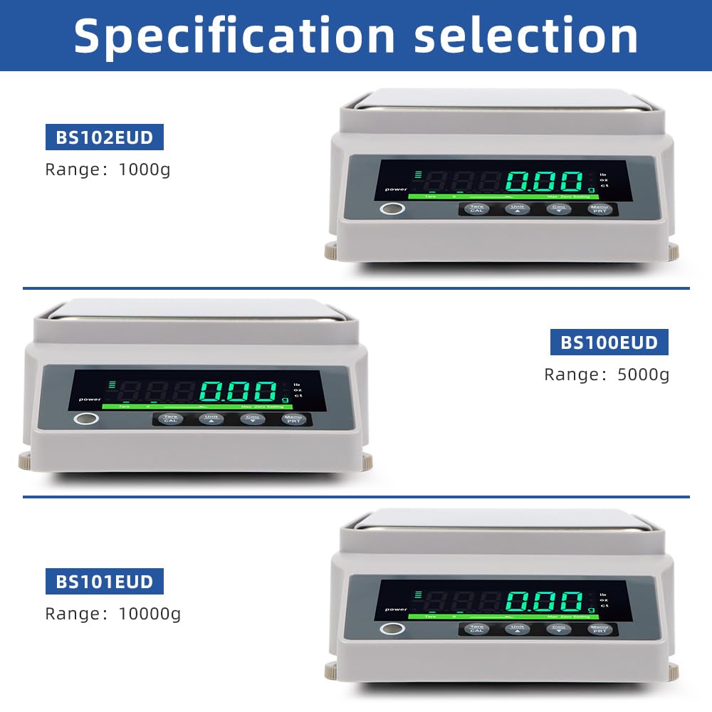 Balanza electrónica profesional con pantalla LCD, balanza analítica de 1 kg 0,01 g/10, g/5, g(1KG 0.01G)