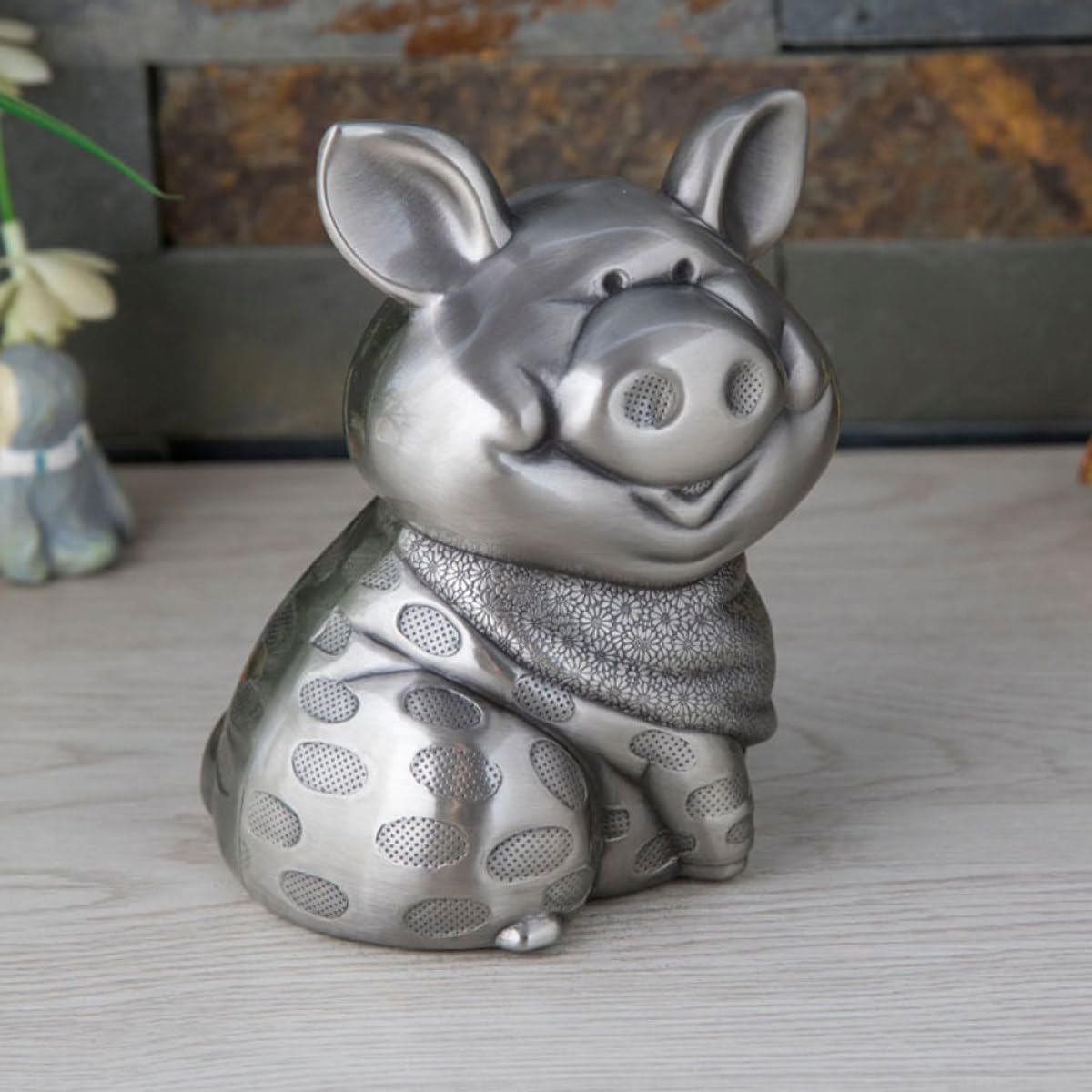 Große Spardose aus Zinklegierung in Schweinchen Form Stabil und Praktisch für Schlafzimmer oder Jeden Raum als Dekoratives Sparschwein