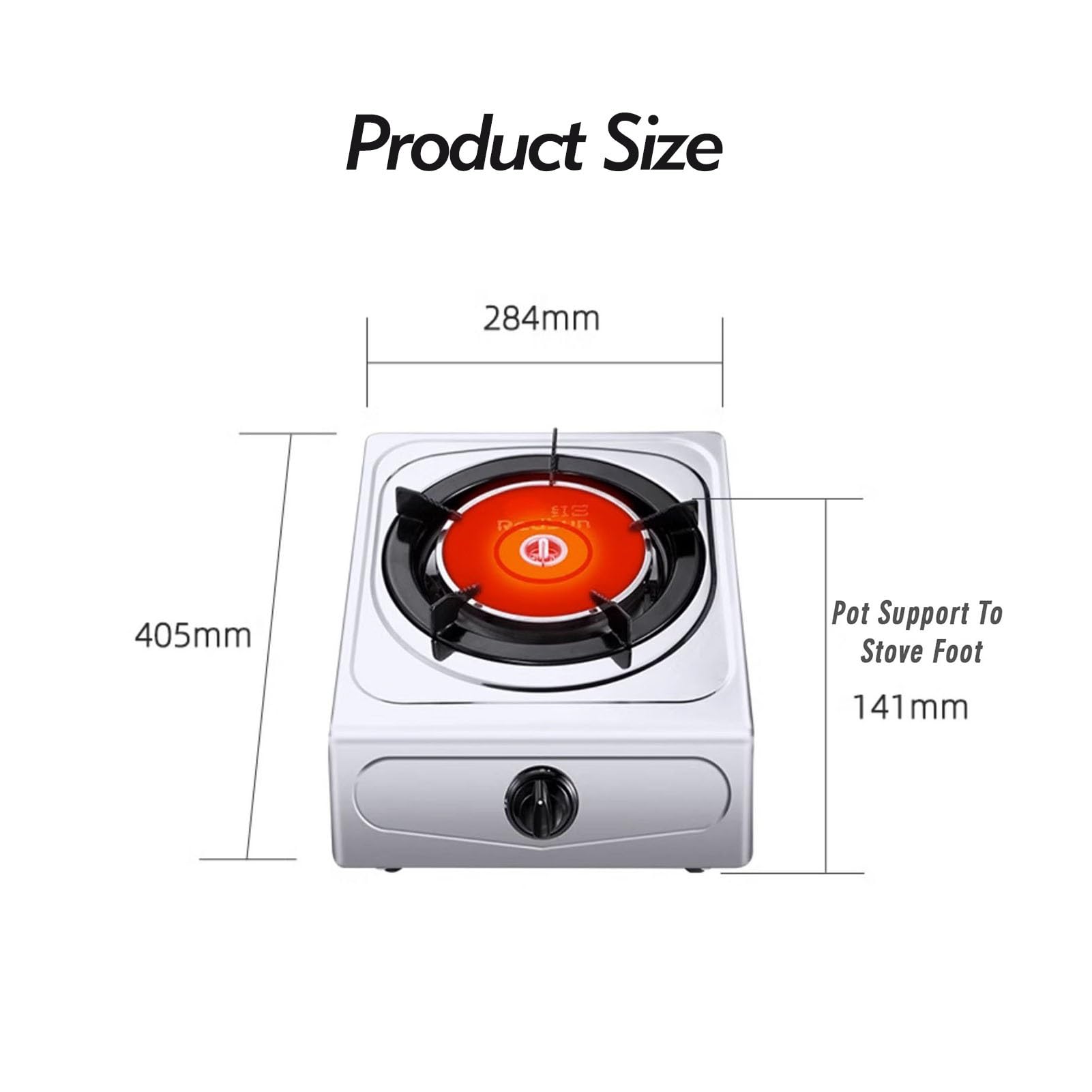 Cuisinière à gaz, cuisinière à gaz de bureau en acier inoxydable, cuisinière à gaz simple 3,1 kW, facile à nettoyer, adaptée aux appartements et à l'intérieur (Size : LPG)