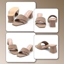 LONDON STEPS Women's Block Heel Slides Sandals | Fashion Open Toe Slip-On Heels | Comfortable Party & Casual Wear Mule Sandals for Women gallery image