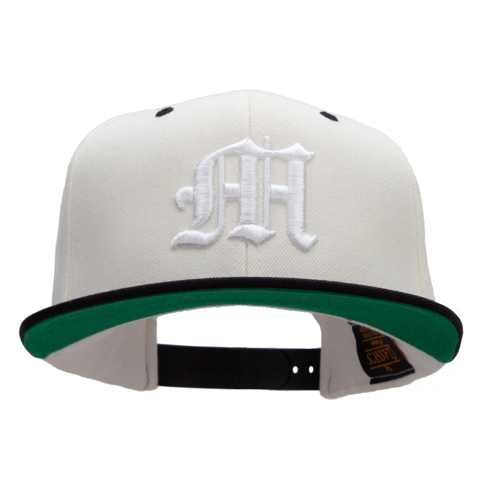 e4Hats.com Old English M 3D Embroidered Snapback Cap