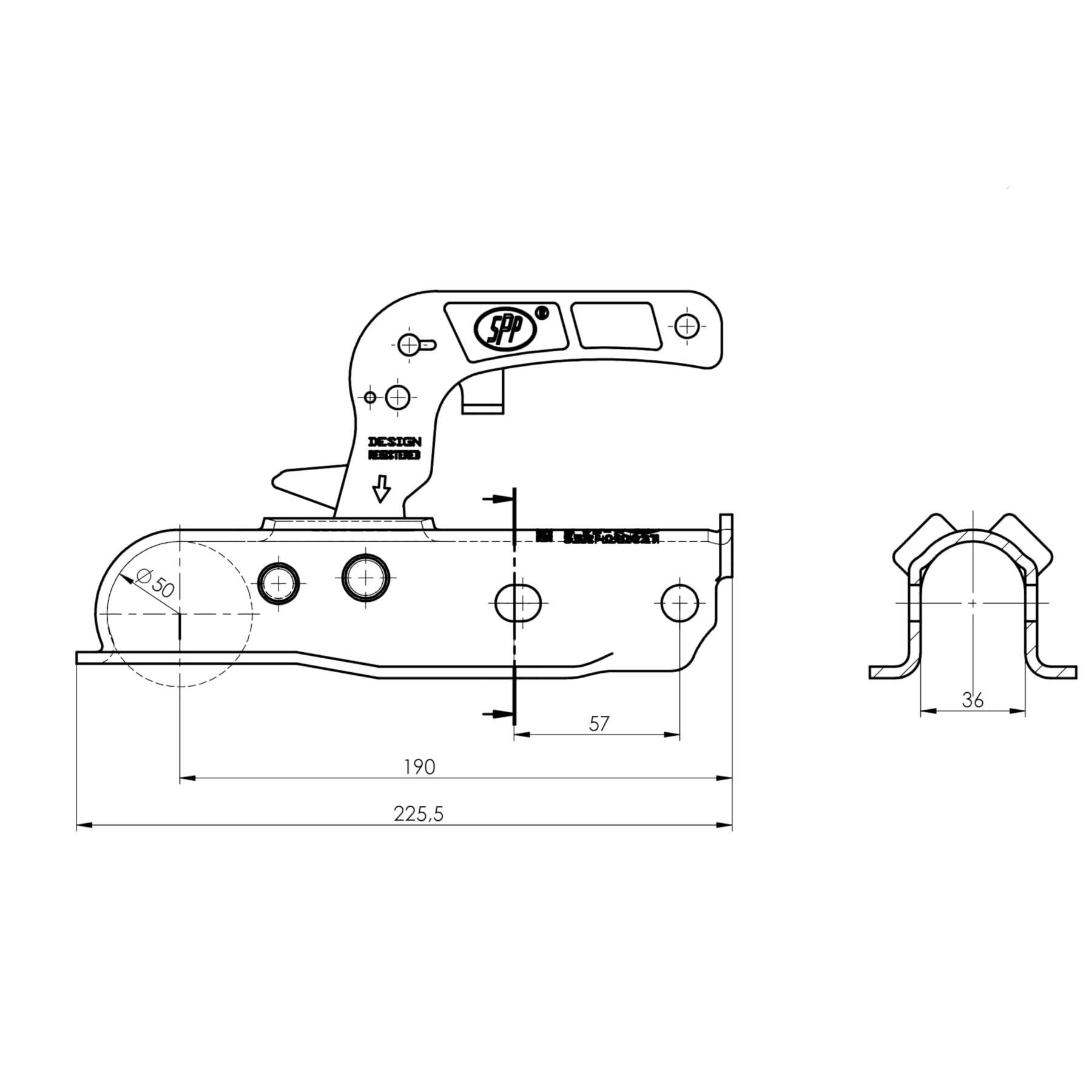 Remplacement tête attelage ALKO pour raccord 35mm Barre attelage remorque TR206