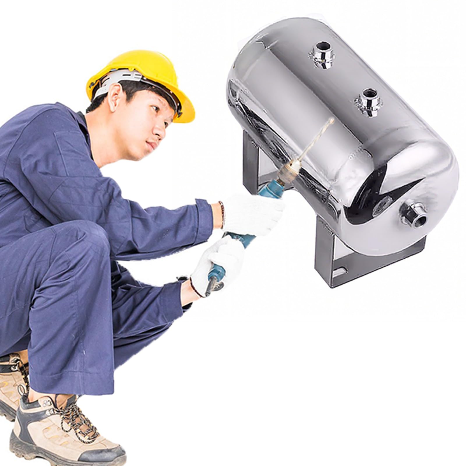 Serbatoio Aria Serbatoio Ad Alta Pressione Sigillato Da 5L/ 10L/ 20L/ 30L/ 40L/ 50L, Serbatoi D'aria Di Grande Capacità Con Manometro,(20L/5.3Gal/48x28x34cm)