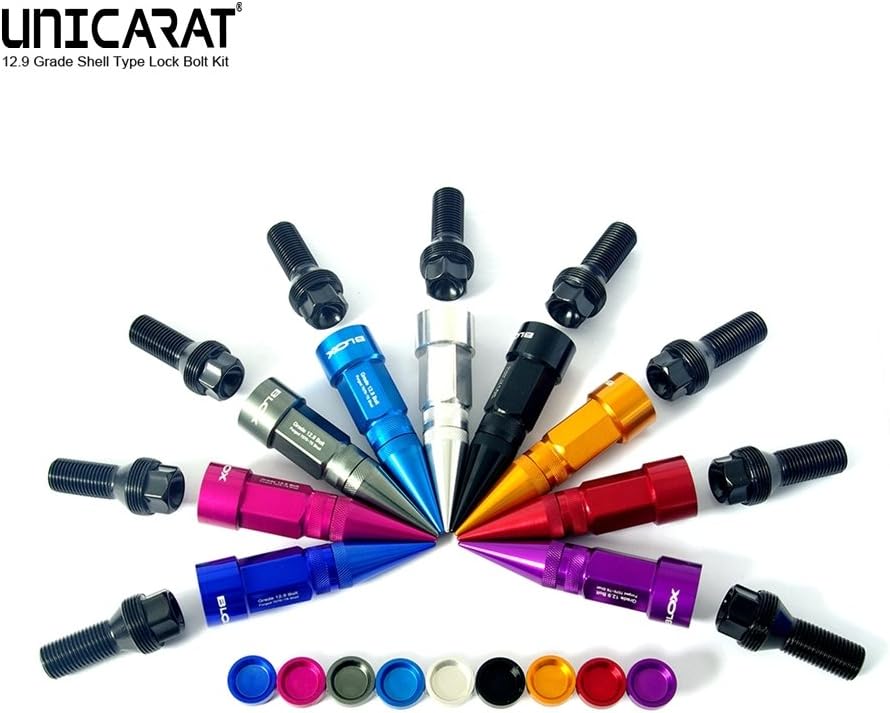 BLOX Port The Original Forged Wheel Bolts Nuts Forged Lug 3 in 1 Wheel Bolts Nuts Silver 12.9 60 ° M12 x 1.5 28 mm