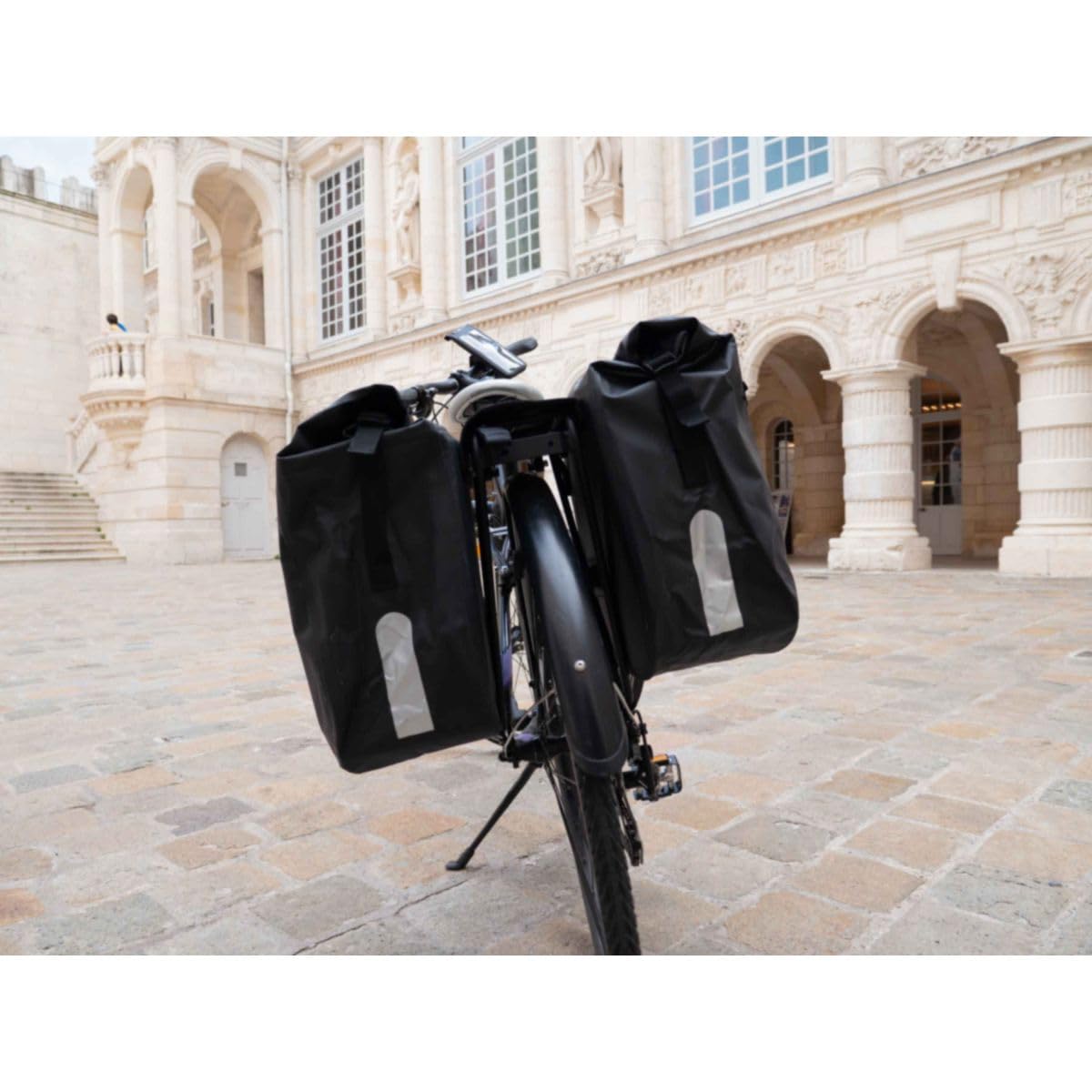 Hapo-G - Sacoche vélo Porte Bagage arrière - Sacoche arrière à Pont Waterproof - Accessoire Velo Electrique (VAE), VTT, VTC,Ville - Capacité de 40L, 2x20L - Noir - 34 x 16 x 35 cm