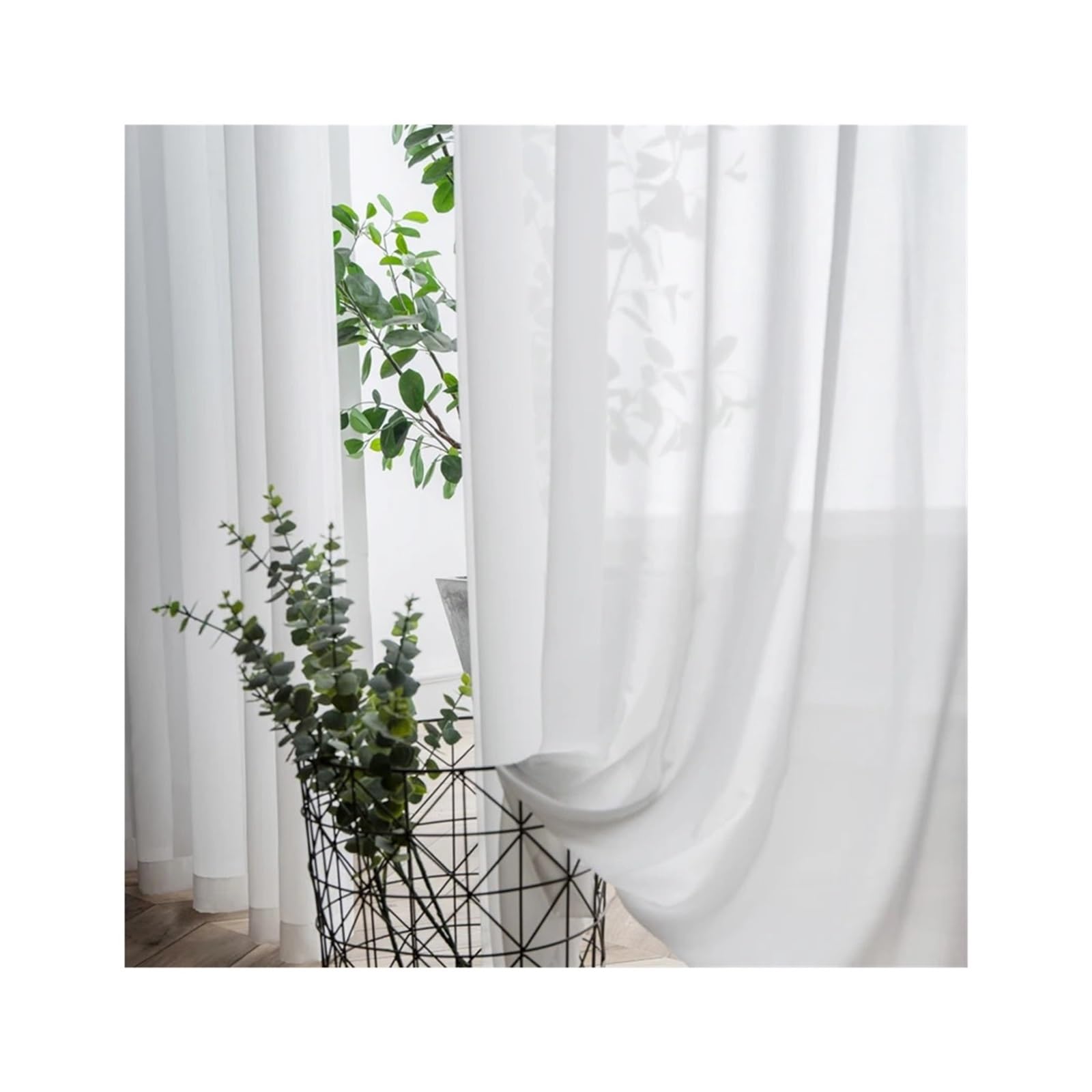 USOHJZ Soft Great Hand Feeling White Tulle Curtains for Living Room Decoration Modern Veil Chiffon Solid Sheer Voile Kitchen