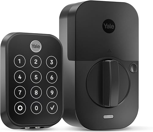 Yale Assure Lock 2 Touch (nuevo) - Cerradura de puerta sin llave de huellas dactilares en gamuza negra - Desbloquea con tu código o tu huella