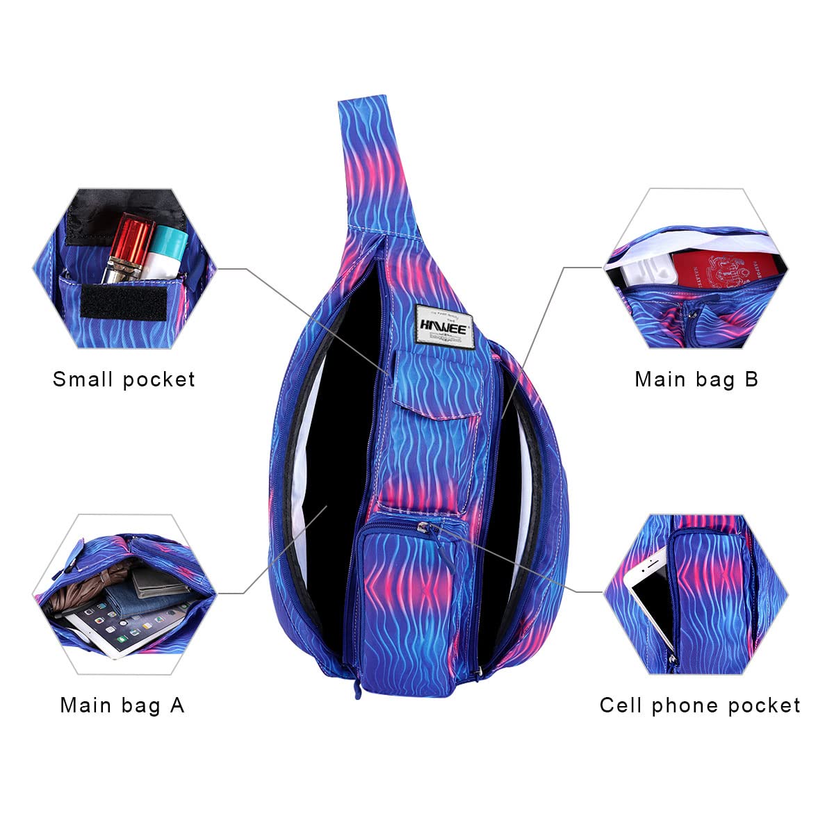 Deporte Bolso Hombro de Pecho Mochila Bandolera Viajar Bolso Bandolera de Pecho Mochila de Hombro Casual para Hombres Mujeres Adolescentes Trabajo Vida Estudio Viajes al Aire Libre