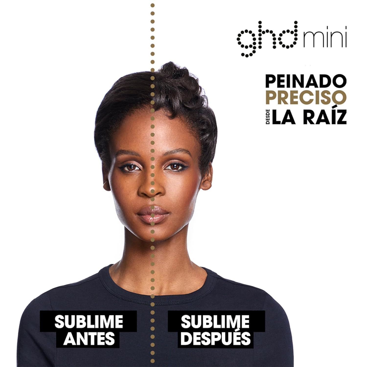 ghd mini styler Plancha de pelo profesional placas 12,7mm cerámicas negro