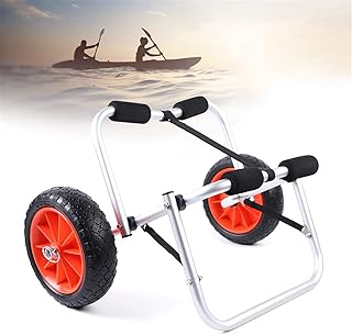 Heavy?duty Kayak Trolley, Kayak Boat Trailer Aluminium Alloy Kayak Canoe Wheel Carrier Trolley Cart Transport, 80kg Loading Capacity