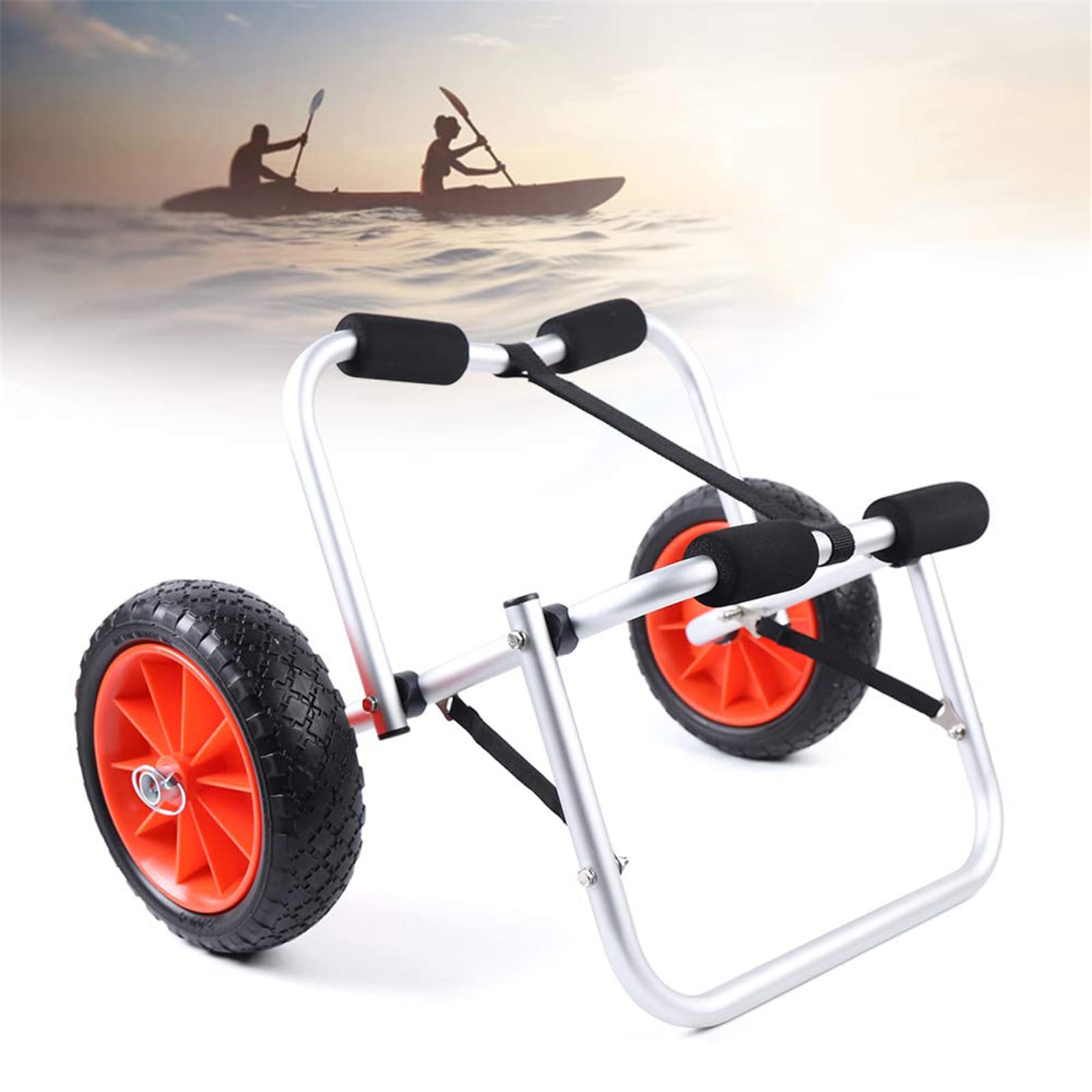 Carrito de kayak resistente para un fácil transporte en la playa, diseño ligero y portátil para kayaks y canoas, duradero y fiable