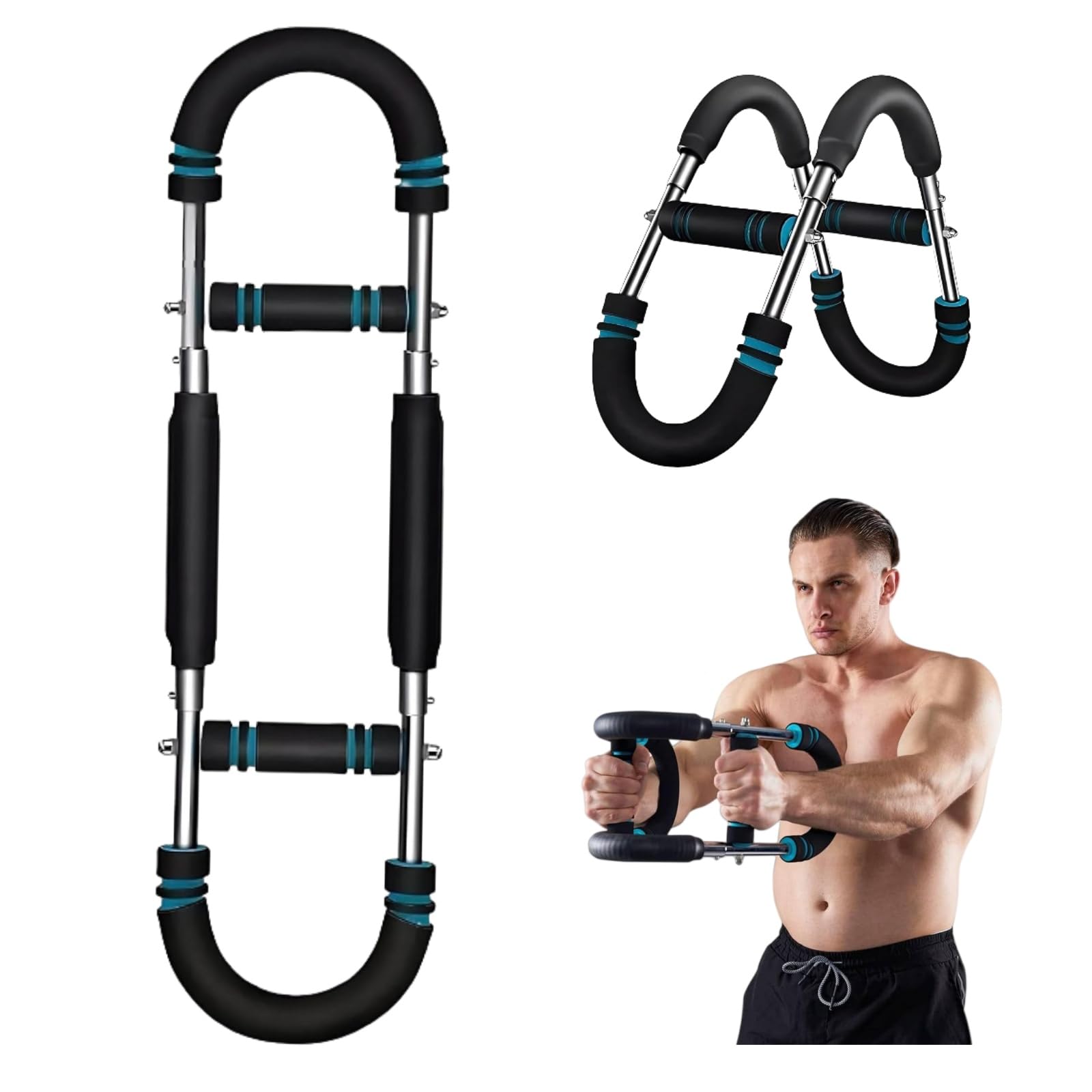 Twister Arm Trainer, Adjustable Forearm Strengthener Arm Exercise Equipment Power Twist Arm Trainer Portable Spring Resistance for Home Workout Equipment Workout Rope (B)