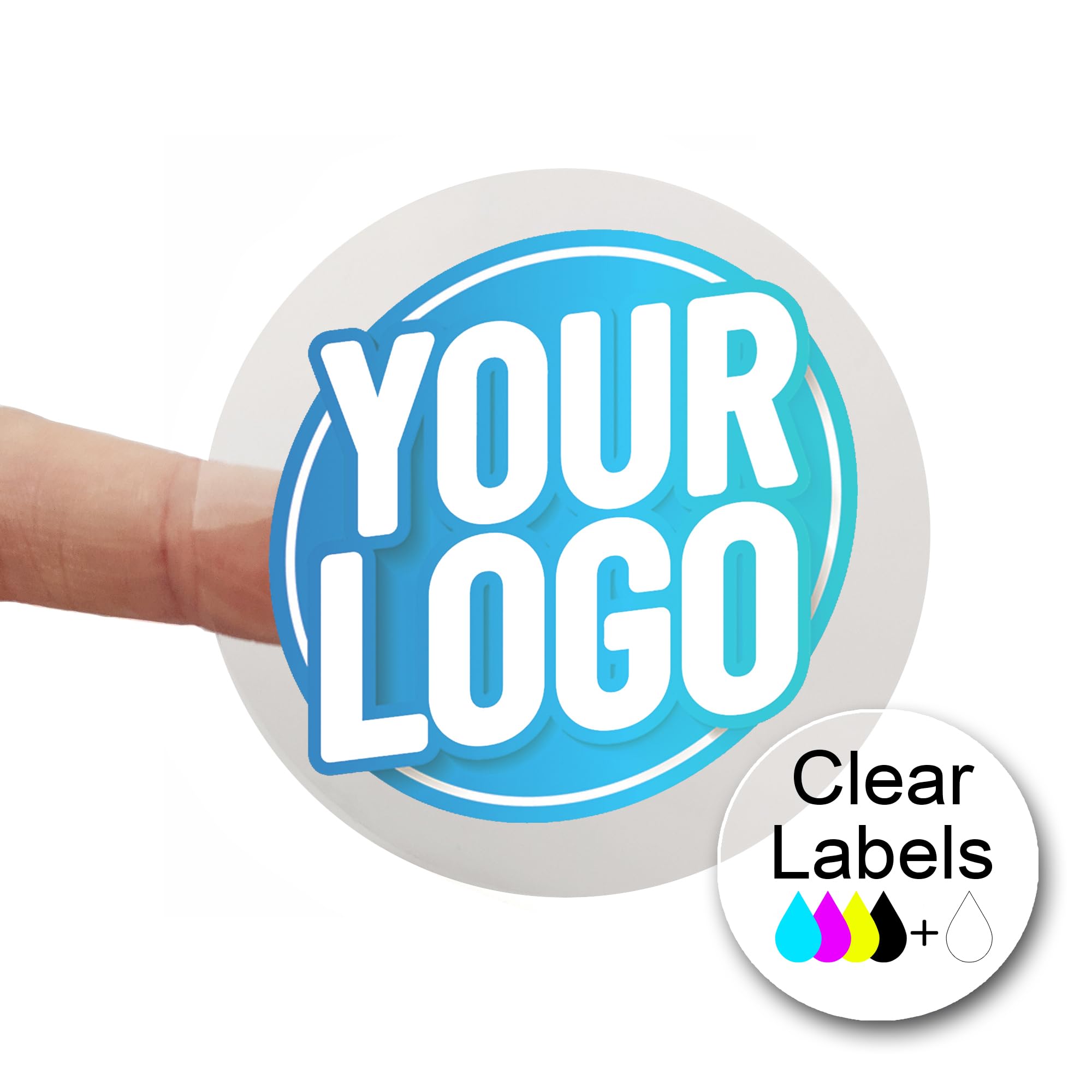 Personalised Transparant 64mm Round Stickers - Custom Business Logo Labels - Circle Label Stickers for Company Branding - Packaging - Thank You Seals (Transparent Gloss, 84 Labels (7 Sheets))