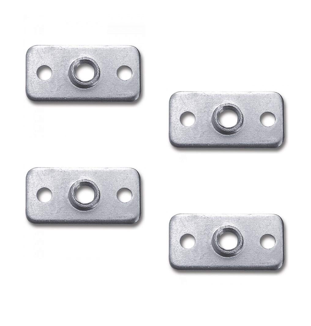 4 Pezzi - GedoTec Piastra di montaggio con M8 Filettatura per Piedini per mobili & Vite regolazione Piastra fissaggio 40x 20 mm Acciaio zincato Qualità del marchio per Zona living