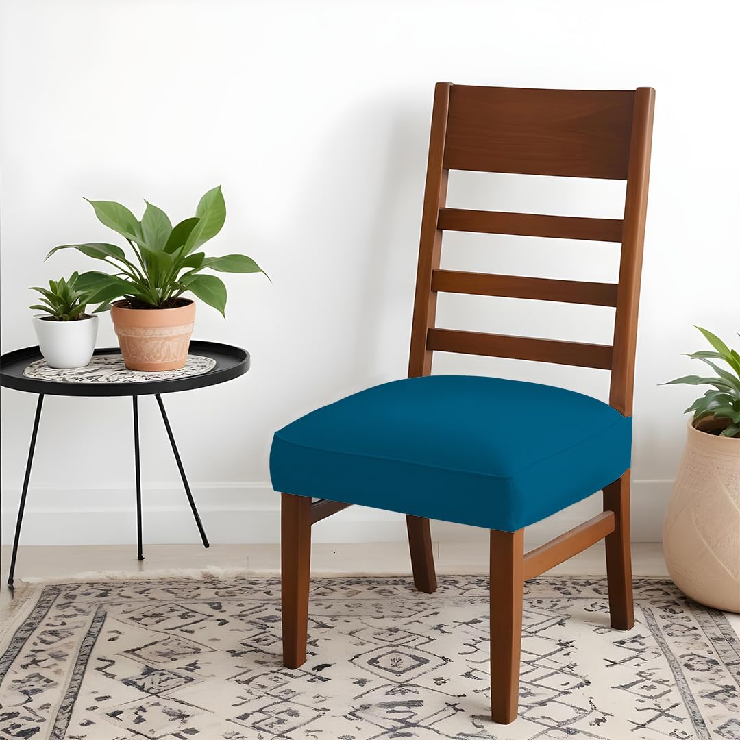 HOTKEI Pack of 2 Airforce Blue Dining Chair Seat Cover 200GSM Fabric Elastic Stretchable Protector Slipcover for Dining Table Chair Cover Set of 2 Seater (B0BVFF5N47) Amazon Price History, Amazon Price Tracker