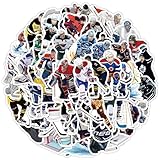 Lot de 50 autocollants de hockey sur glace en vinyle imperméable avec joueurs de hockey sur glace et scènes pour ordinateur portable, bouteille d'eau, skateboard, ordinateur portable, valise, étui de