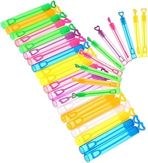 Totority 30pcs Love Color Test Tube Bubble Water Bottle Bubble Sticks for Kids Plastic Test Tubes Miniture Decoration Bubble Making Wands Lovely Bubble Wands Party Bubble Wands Bubble Tube
