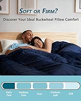 Vista 7 de Almohadas rectangulares de trigo sarraceno, almohadas planas de apoyo cervical para dormir, relleno de casco de trigo sarraceno ajustable