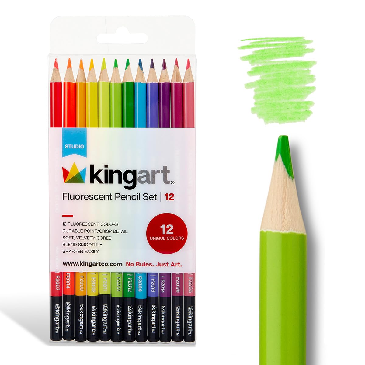Amazon.com: KINGART Neon Colored Pencils, 12 pc, for Adult