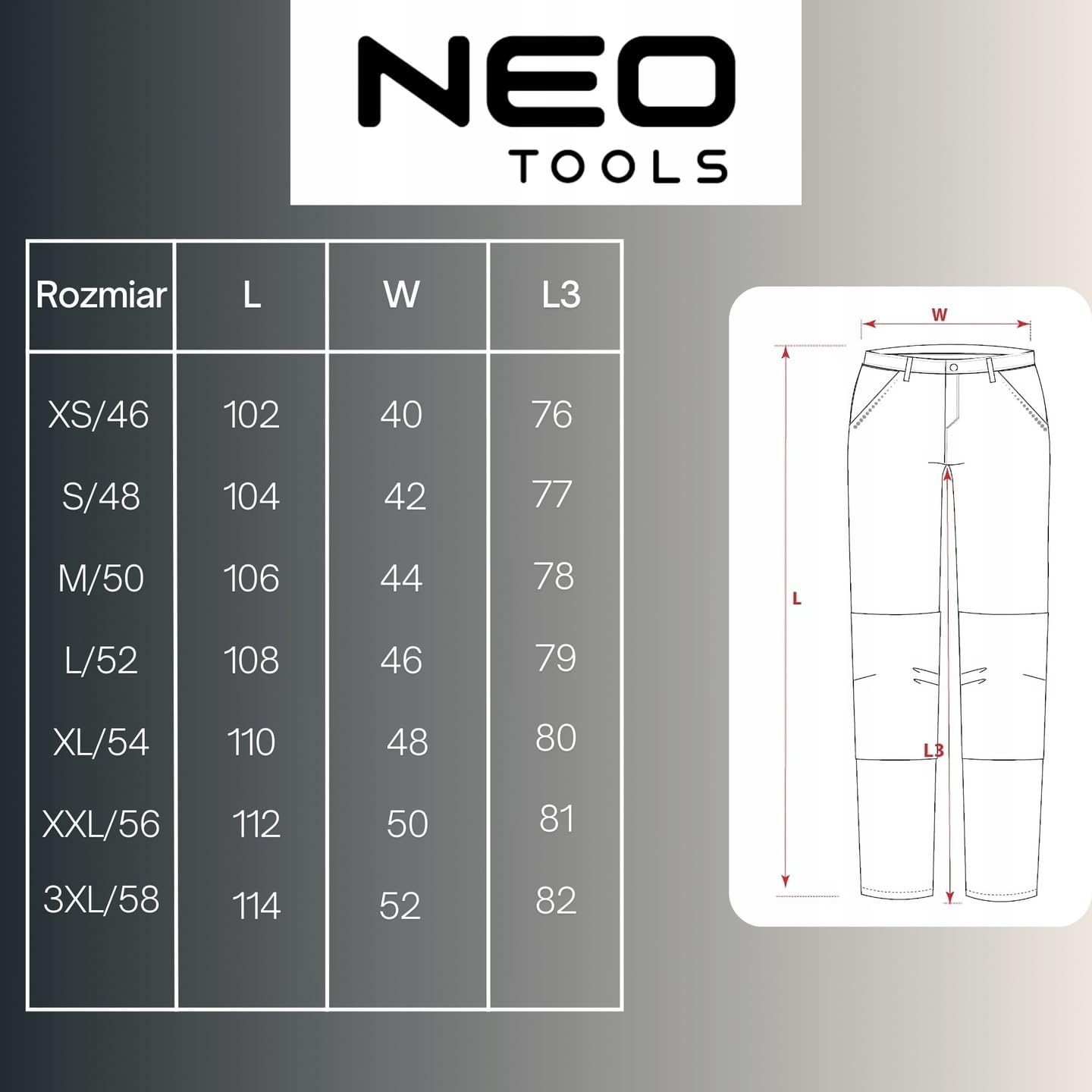 NEO TOOLS Arbeitshose Herren mit Gürtel, mit Cordura, Stretch | Reflektierende Elemente, Flexibel & Robust Männer-Arbeitshose mit Kniepolstertaschen