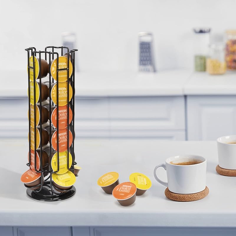 SYSYLY Dolce Gusto kapszula tartó 24 db-os forgó diszpenzeres fekete