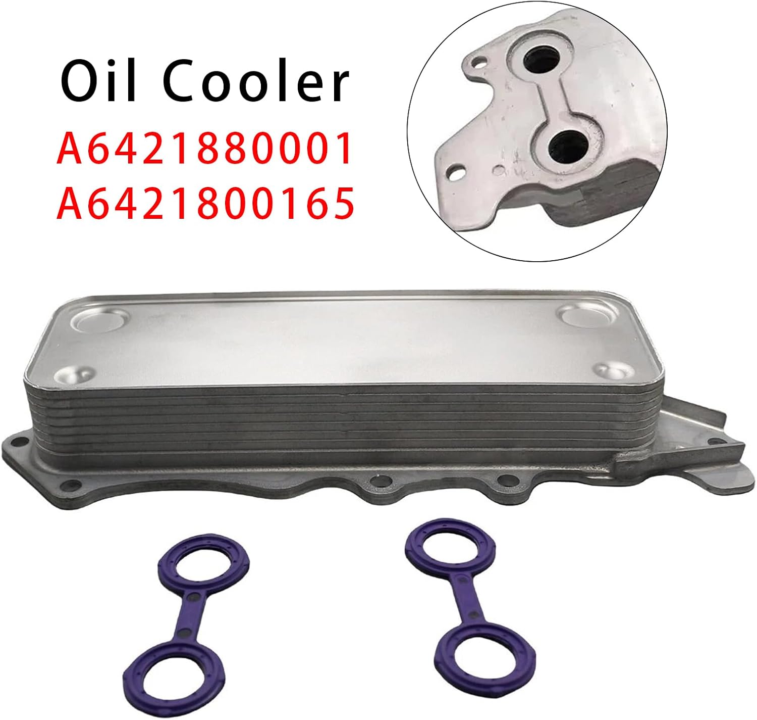 Engine Oil Cooler A6421880001 A6421800165 Direct Replacement for Benz 3.0 CDI Diesel Engines, Premium Aftermarket Cooler Compatible with C‑Class, E‑Class, CLS, GLK, ML, G‑Class...
