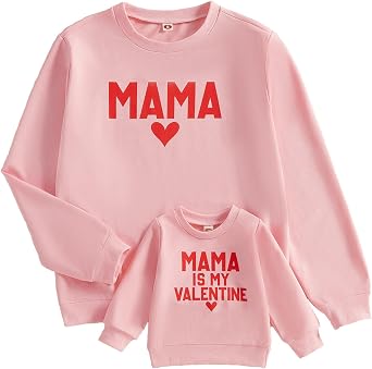 Mommy and Me Matching Outfits Mom Mama Daughter Son Sweatshirt Toddler Baby Boy Girl Outfit