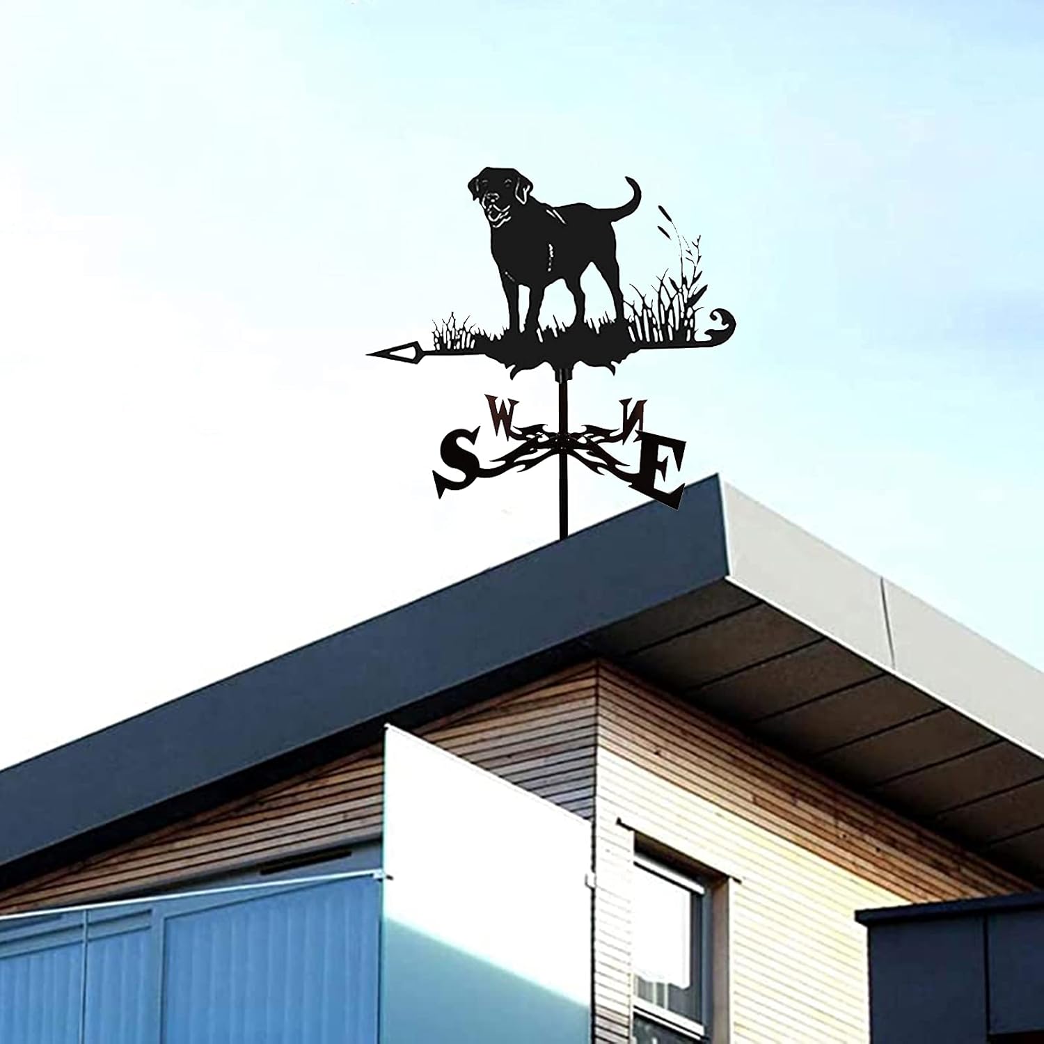 Weather Vane Labrador Weathervane Hound Dog Silhouette Weathervane Weather Vane Measuring Tools with Rustproof Coating for Outdoor Animal Stand Decor Craft