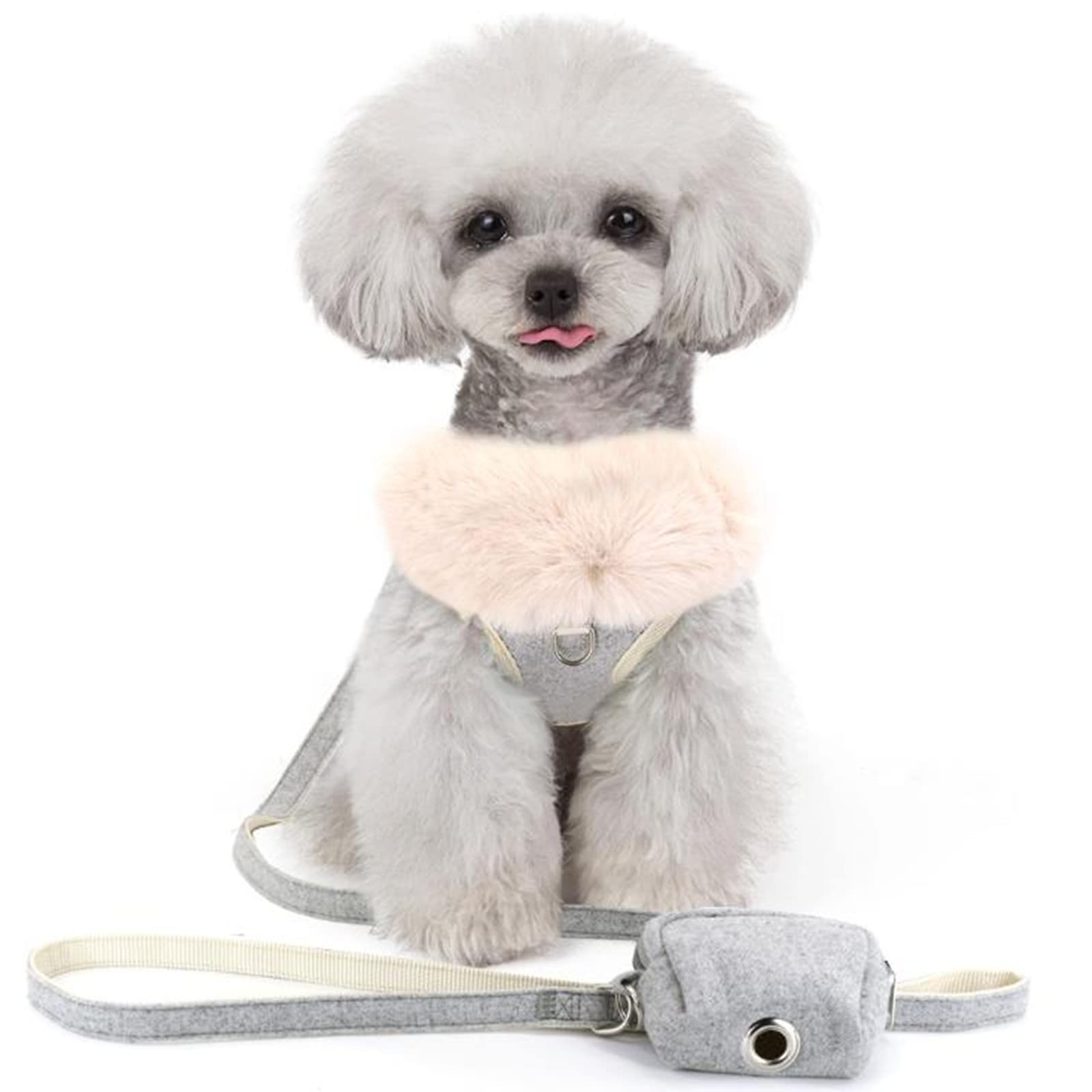 Hot Cat Harnais Et Fourrure Selle Bag Set Mesh Soft Dog Vest Porte - Chaton avec Fourrure pour Chiot Grand Chat Chiot