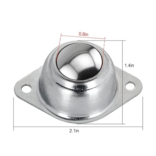 Miniatura 2 de 16 rodamientos de transferencia de bolas de rodillo de 3/4 pulgadas, unidad de transferencia de bola redonda de acero al carbono montada en brida