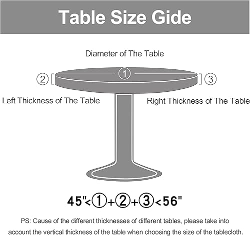 Miniatura 7 de misaya Mantel redondo ajustable con borde elástico, 100% impermeable a prueba de aceite, mantel de mesa con parte trasera de franela de vinilo para