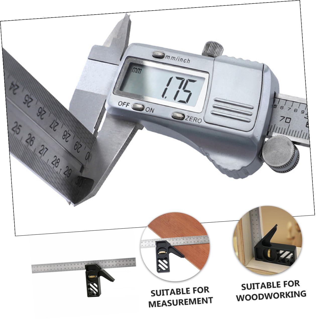 2 Piezas Escuadra Combinada para Carpintería 45° y 90° de Acero, Regla de Enmarcado Compacta y Portátil para Medición Precisa en Bricolaje y Trabajo en Madera