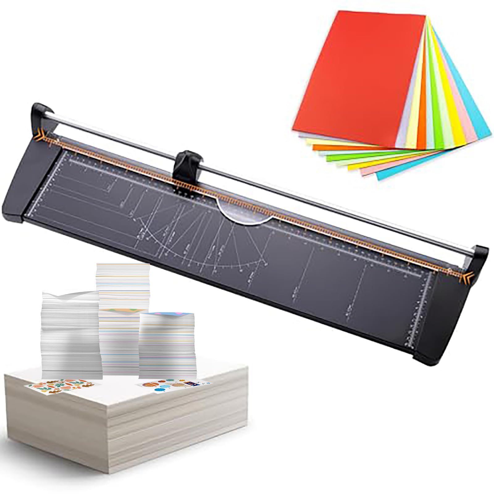 Ręczna Gilotyna Do Papieru A2, Gilotyna Do Papieru 60 Cm Z Siatką Pomiarową I Osłoną Bezpieczeństwa, Kompaktowy Precyzyjny Trymer Do Zdjęć I Papieru Do Scrapbookingu, Kuponów, Etykiet, Kartek A4
