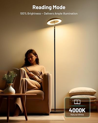 Miniatura 6 de Lámpara de pie LED con proyector de estrellas RGB y control remoto, color ajustable de 3000 a 6000 K, regulable de 69 pulgadas de alto, lámpara de