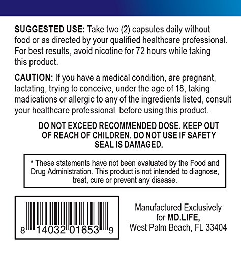 MD. LIFE Nicotine Quit - Stop Smoking – Lung Cleanse – Lung Detox - Fast Acting Herbal Blend – %100 All Natural Smokers Detox – Quit Smoking Within 30 Days* - 60 Vegan Capsules