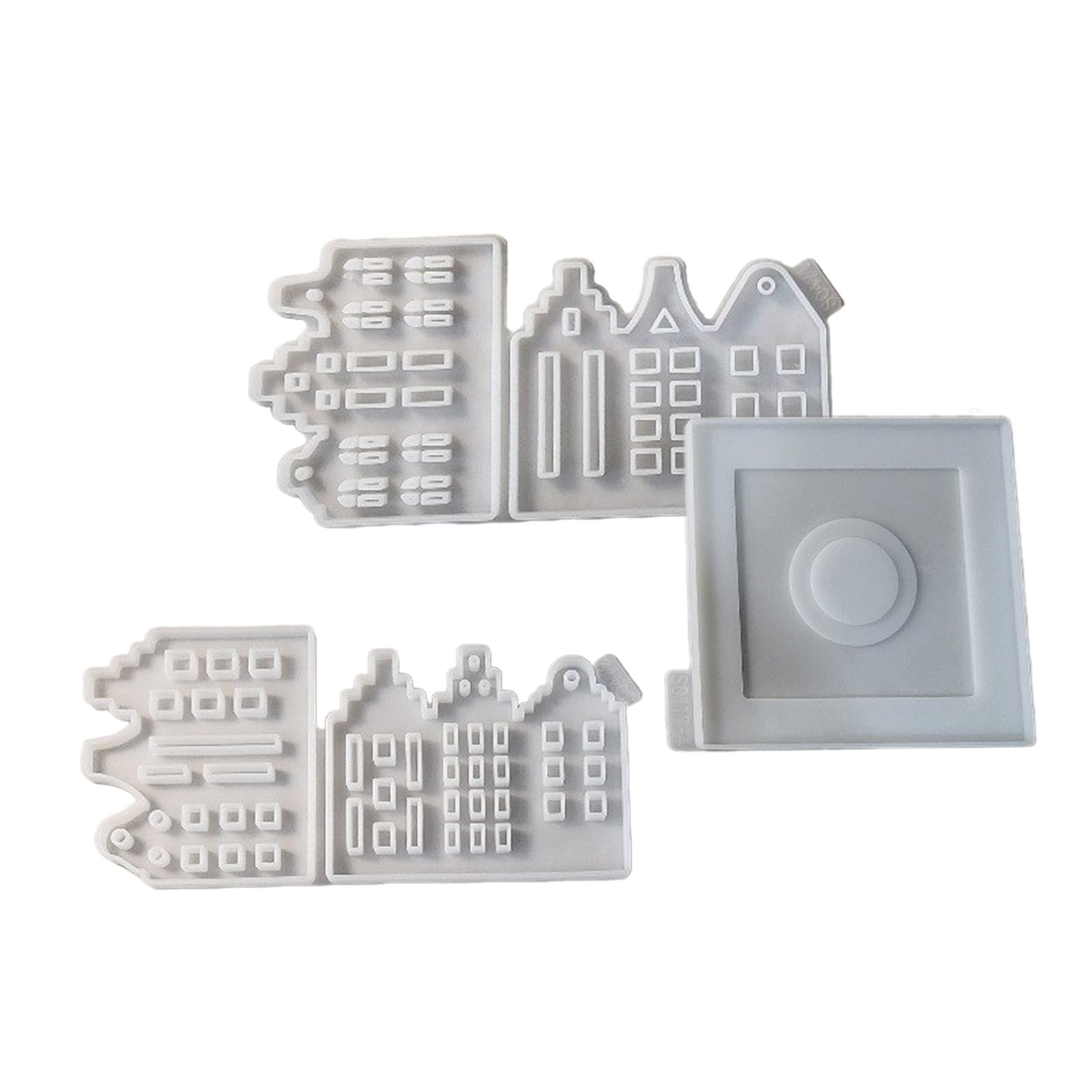 Molde de silicona resistente a altas temperaturas, forma de casa, formas de adornos, moldes de silicona para candelabros