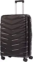 Mala Grande De Viagem 32Kg Polipropileno 8 Rodas 360 Giratória Para Despachar Rígida Leve Tamanho G Viajem Internacional Resistente (PRETO, GRANDE)