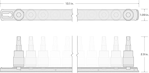 Miniatura 7 de Tekton - Juego de cabezas Torx de 12 pulgada SHB92103, 10 piezas (T20-T60).