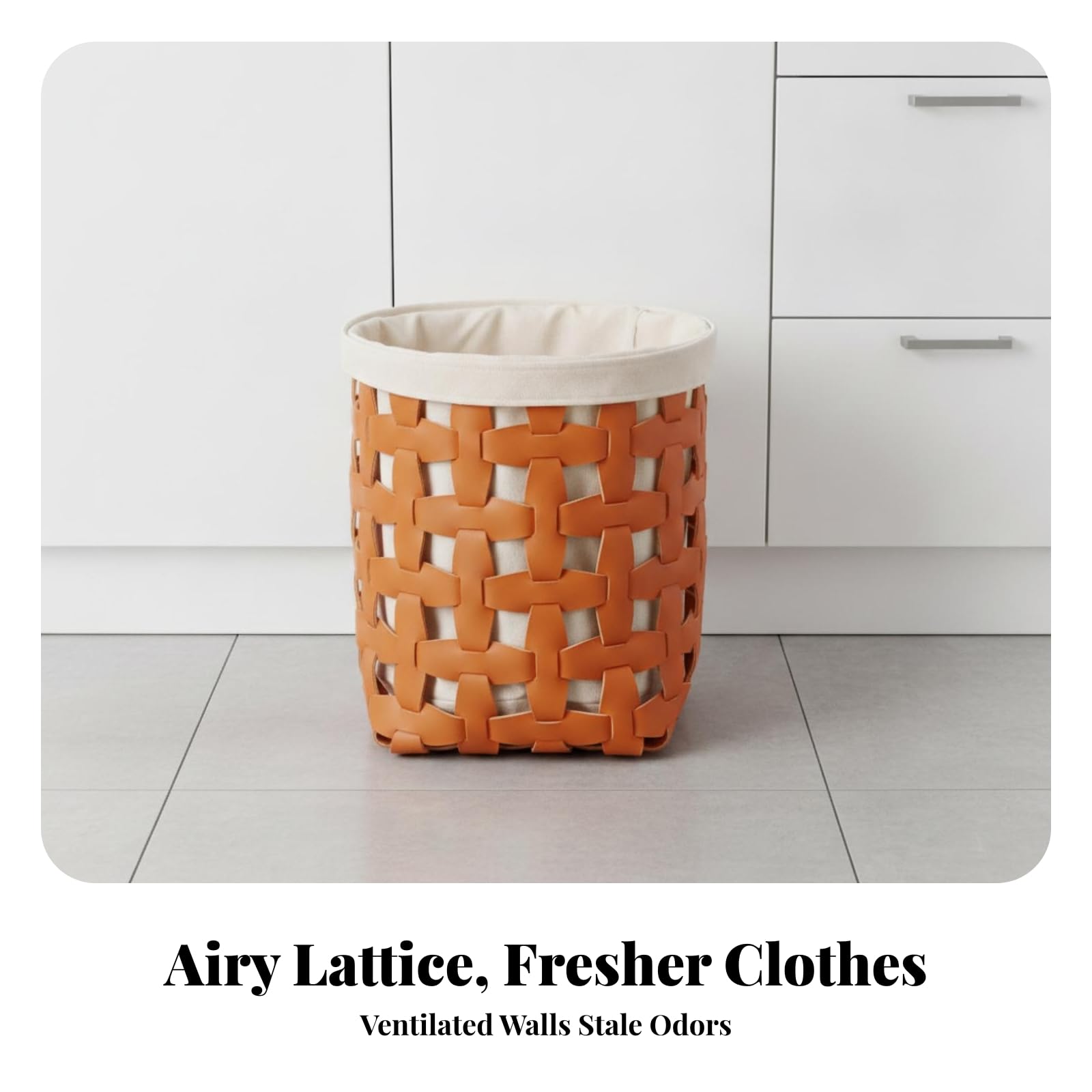 Cesta Almacenamiento | corativa, Multiusos, Cesta Almacenamiento en Forma Cubeta, para Dormitorio, Naranja, XL