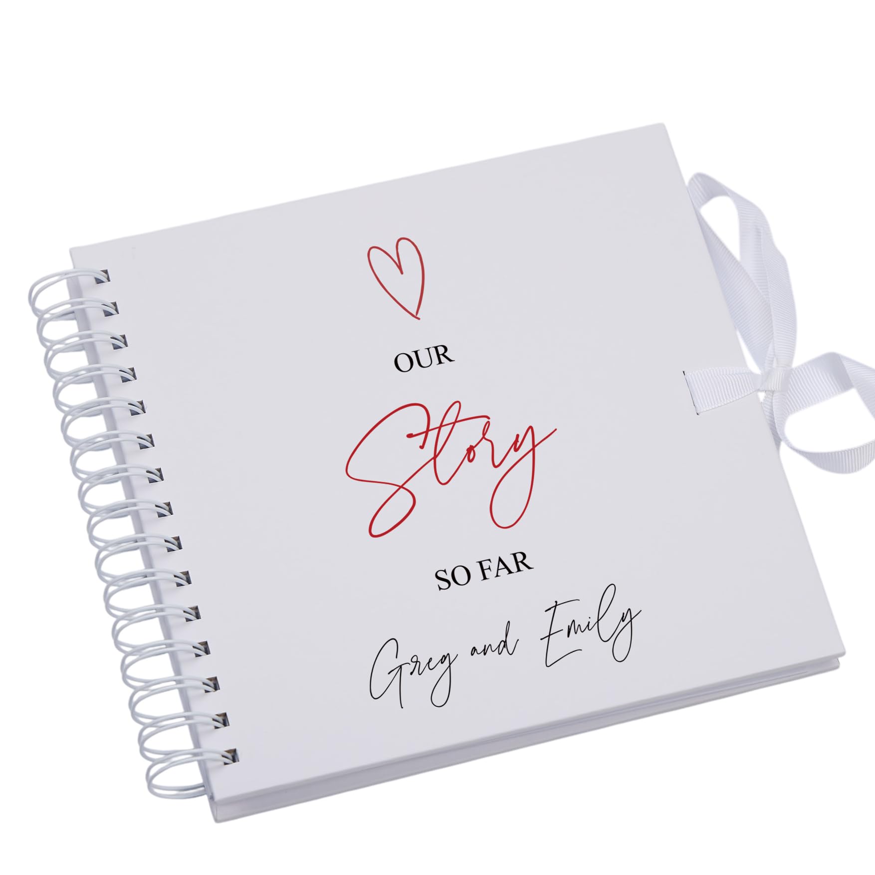 Ukgiftstoreonline White Personalised Our Story So Far Anniversary Scrapbook Photo Album