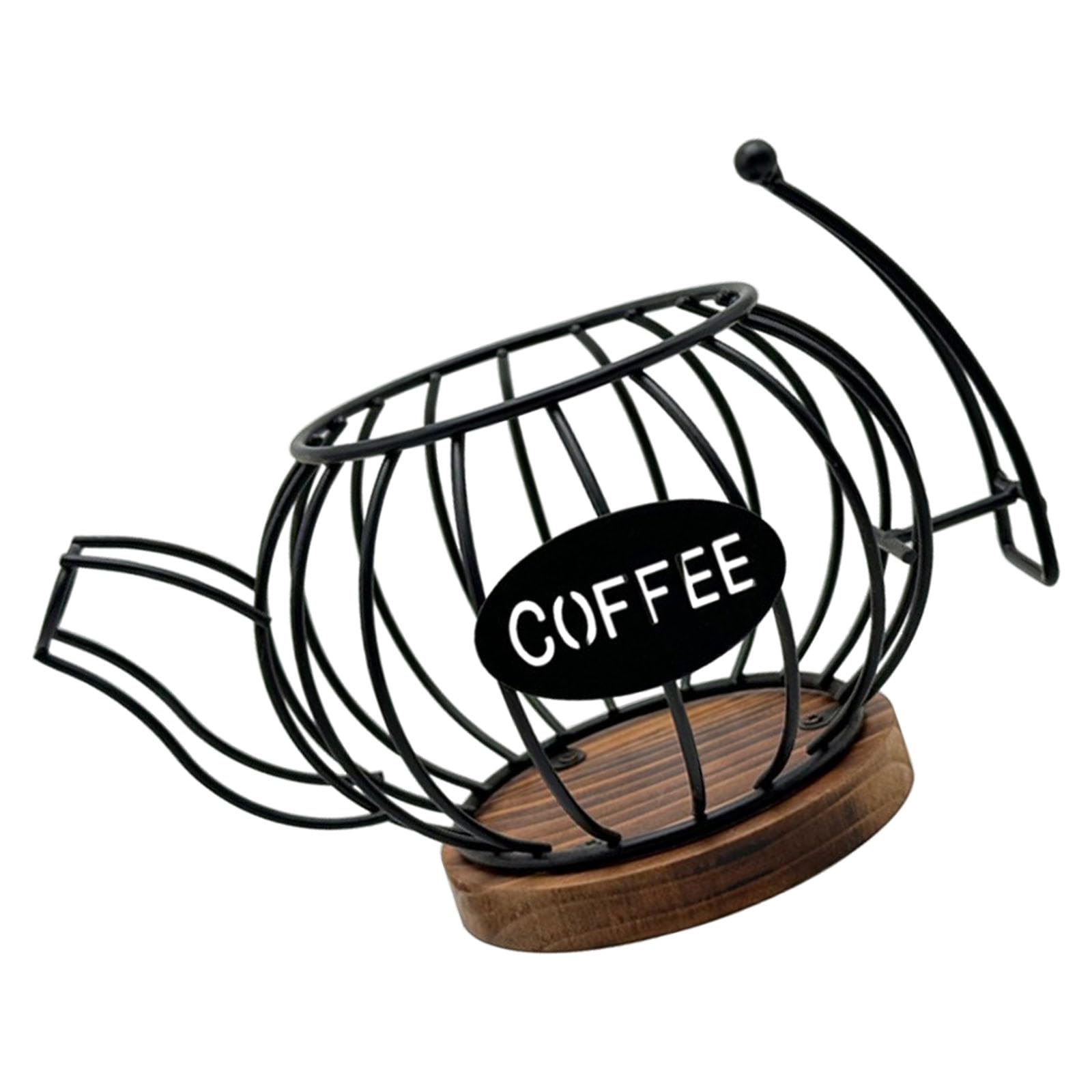 Space Efficient Coffee Pods Organizers Metal Wrought Iron Construction Multifunctional Countertop Storage Basket