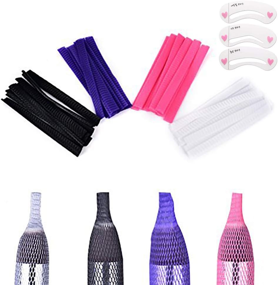 Coobbar 100pcs 4 Color makeup brushes net Protector Guard Elastic Mesh Beauty Make Up Cosmetic Brush pen Cover Cap